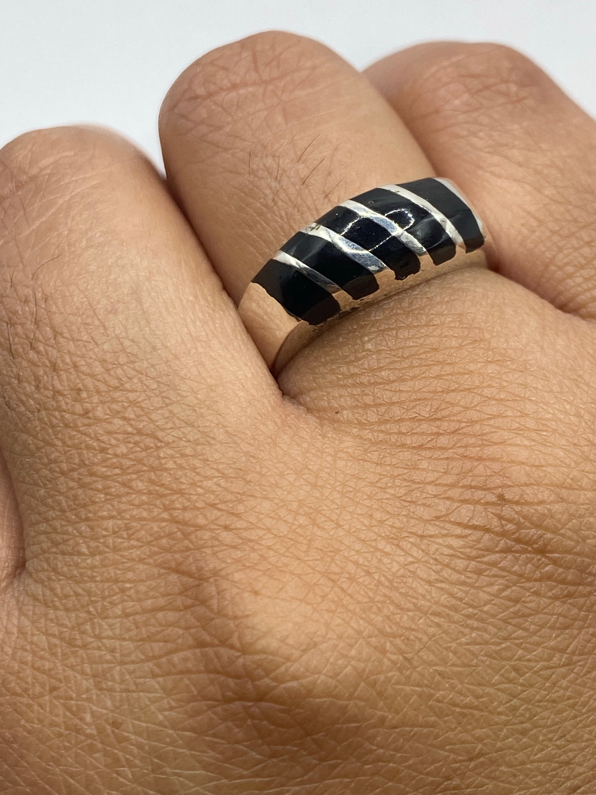 Anillo Unisex de Plata con Ónix Negro — Taxco 925 — foto 6