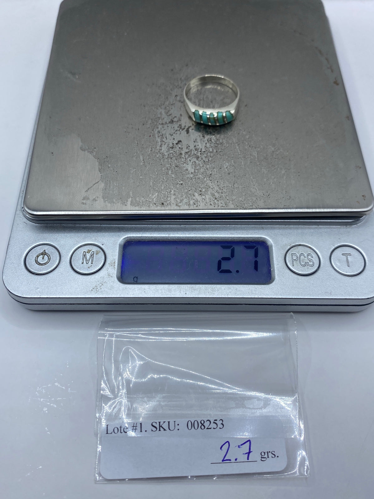 Anillo de Plata 925 con Turquesa Azul Cielo — Taxco — foto 7