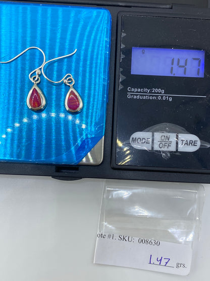 Aretes de Plata con Ópalo de Fuego Rosa — Taxco 925 — foto 6