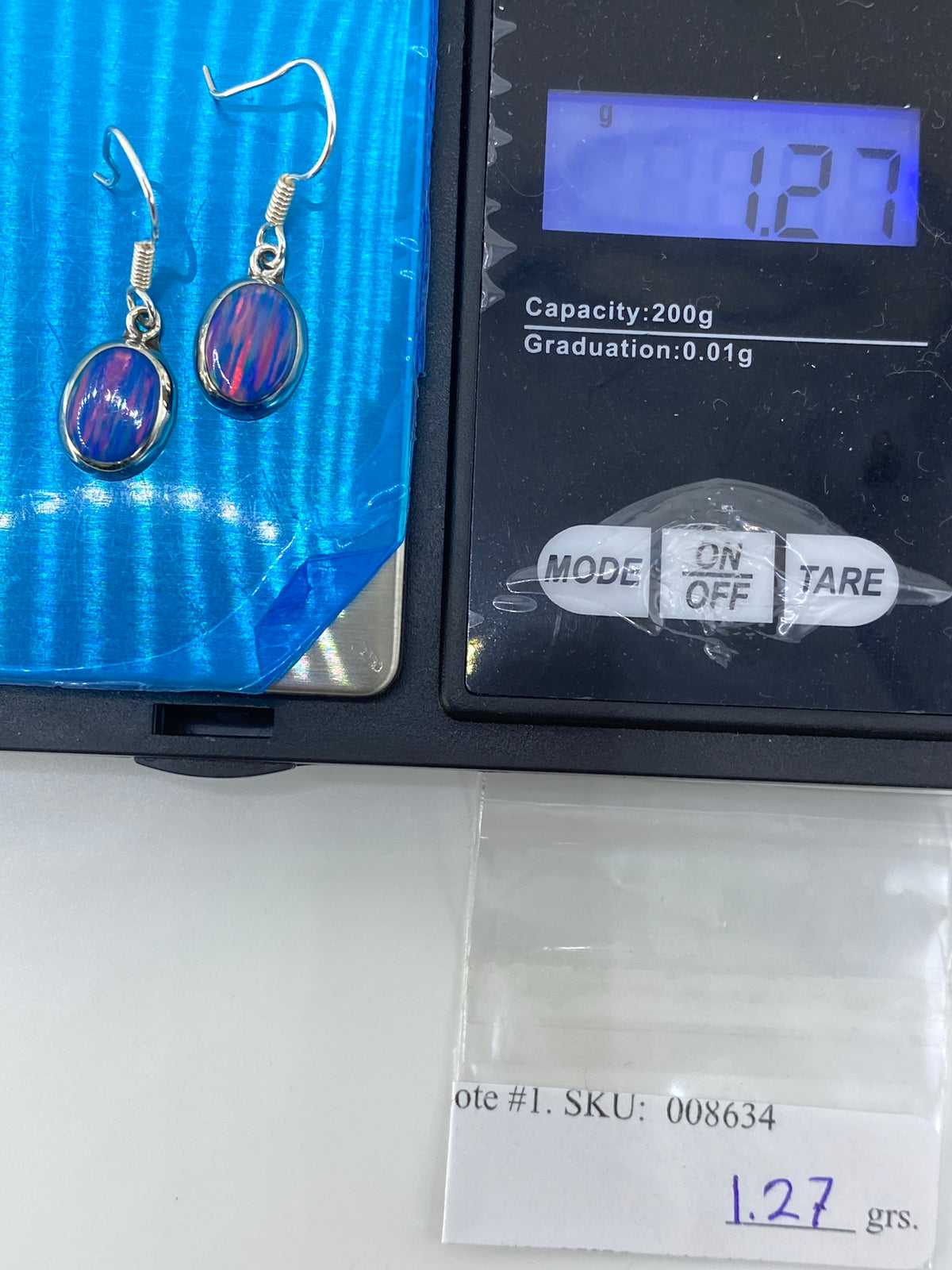 Aretes de Plata con Ópalo de Fuego Multicolor — Taxco 925 — foto 6