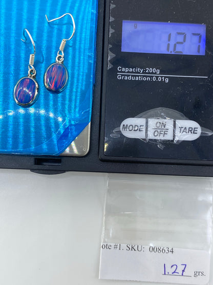 Aretes de Plata con Ópalo de Fuego Multicolor — Taxco 925 — foto 6