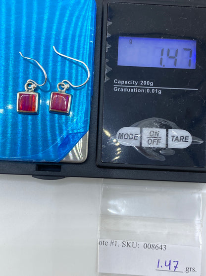 Aretes de Plata con Ópalo de Fuego Rosa — Taxco 925 — foto 6