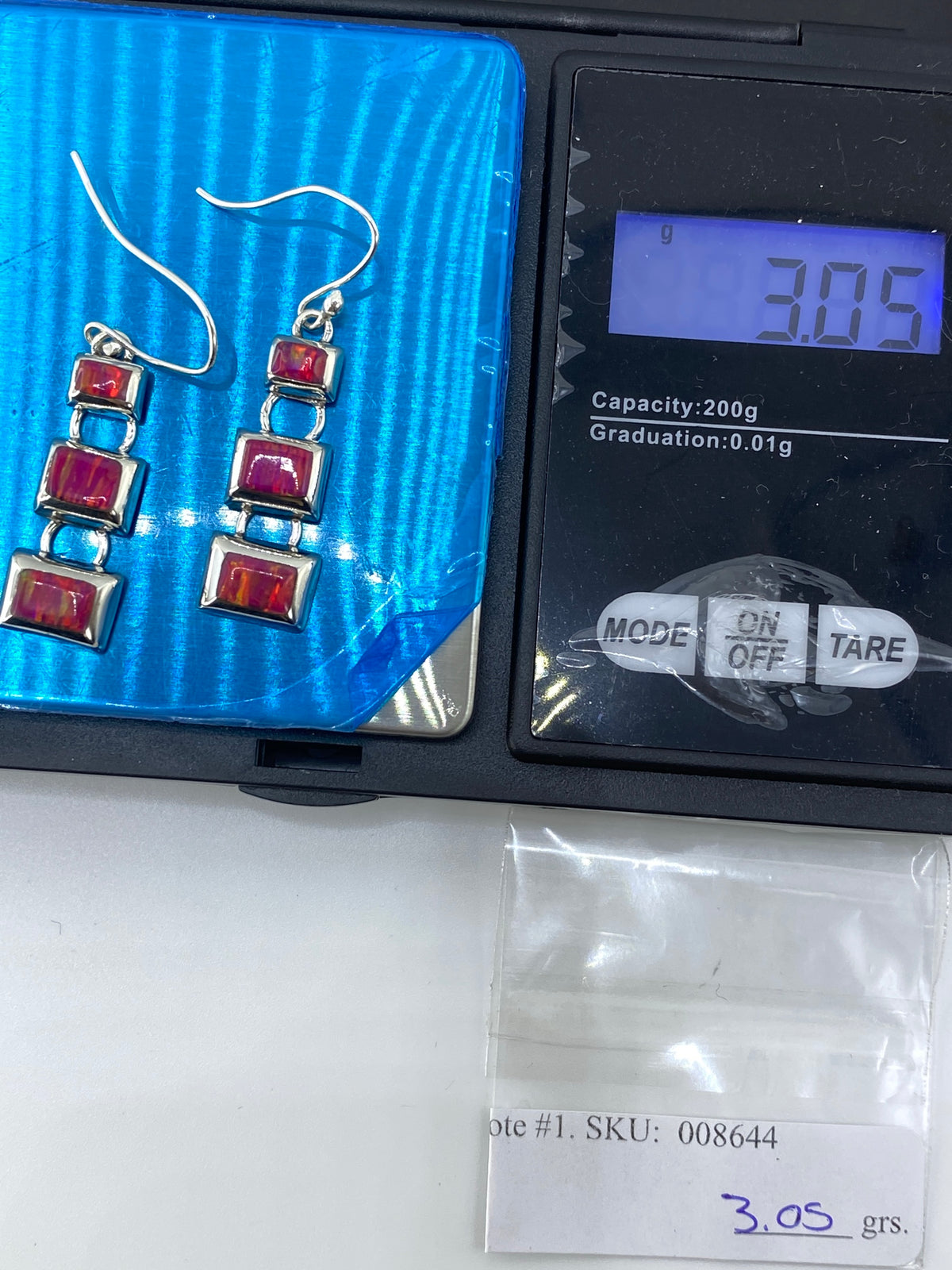 Aretes de Plata con Ópalo de Fuego Rosa — Taxco 925 — foto 6