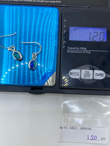 Aretes de Plata Ópalo de Fuego Verde — Taxco 925 — foto 6