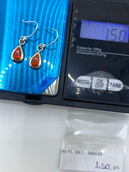 Aretes de Plata con Ópalo de Fuego Naranja — Taxco 925 — foto 6