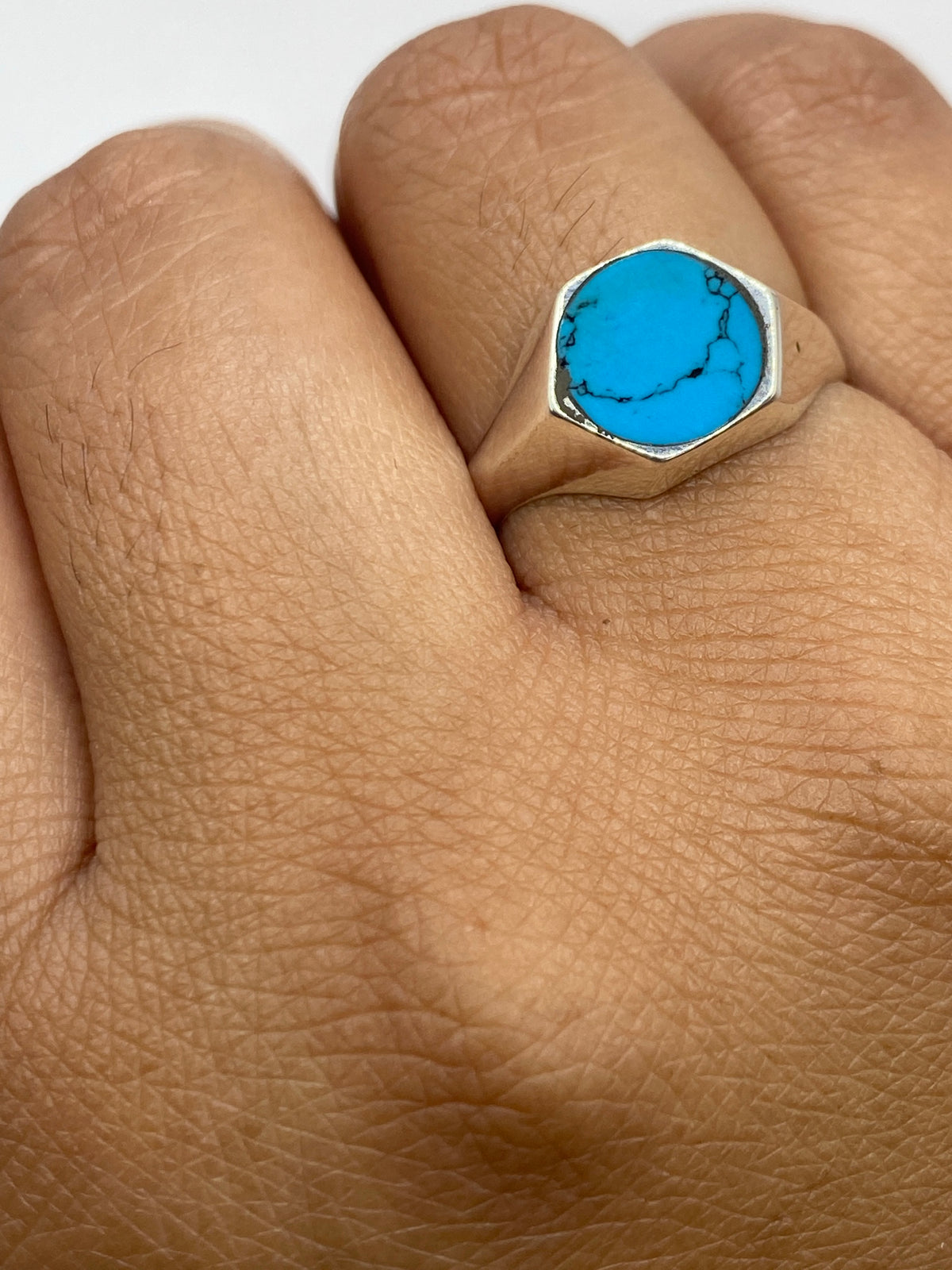 Anillo de Turquesa Azul Cielo en Plata 925 — Taxco — foto 6