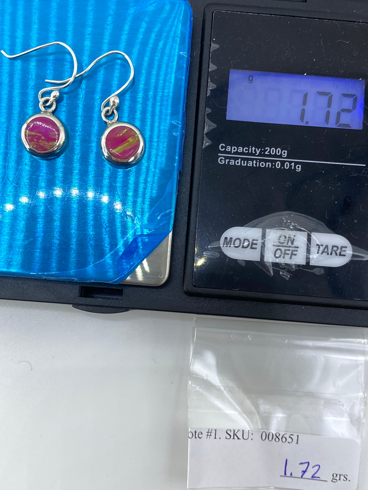 Aretes de Plata Ópalo de Fuego Verde Olivo — Taxco 950 — foto 6