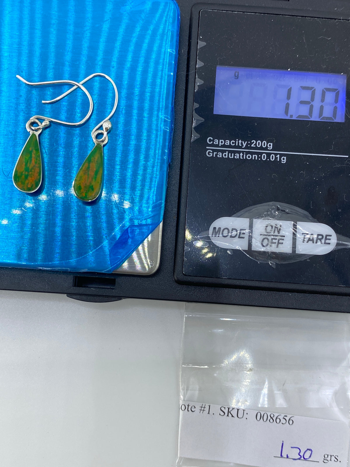 Aretes de Plata con Ópalo de Fuego Naranja — Taxco — foto 6
