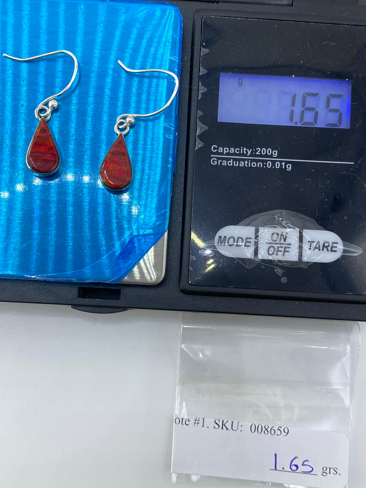 Aretes Ópalo de Fuego Rojo Plata 950 — Taxco — foto 6