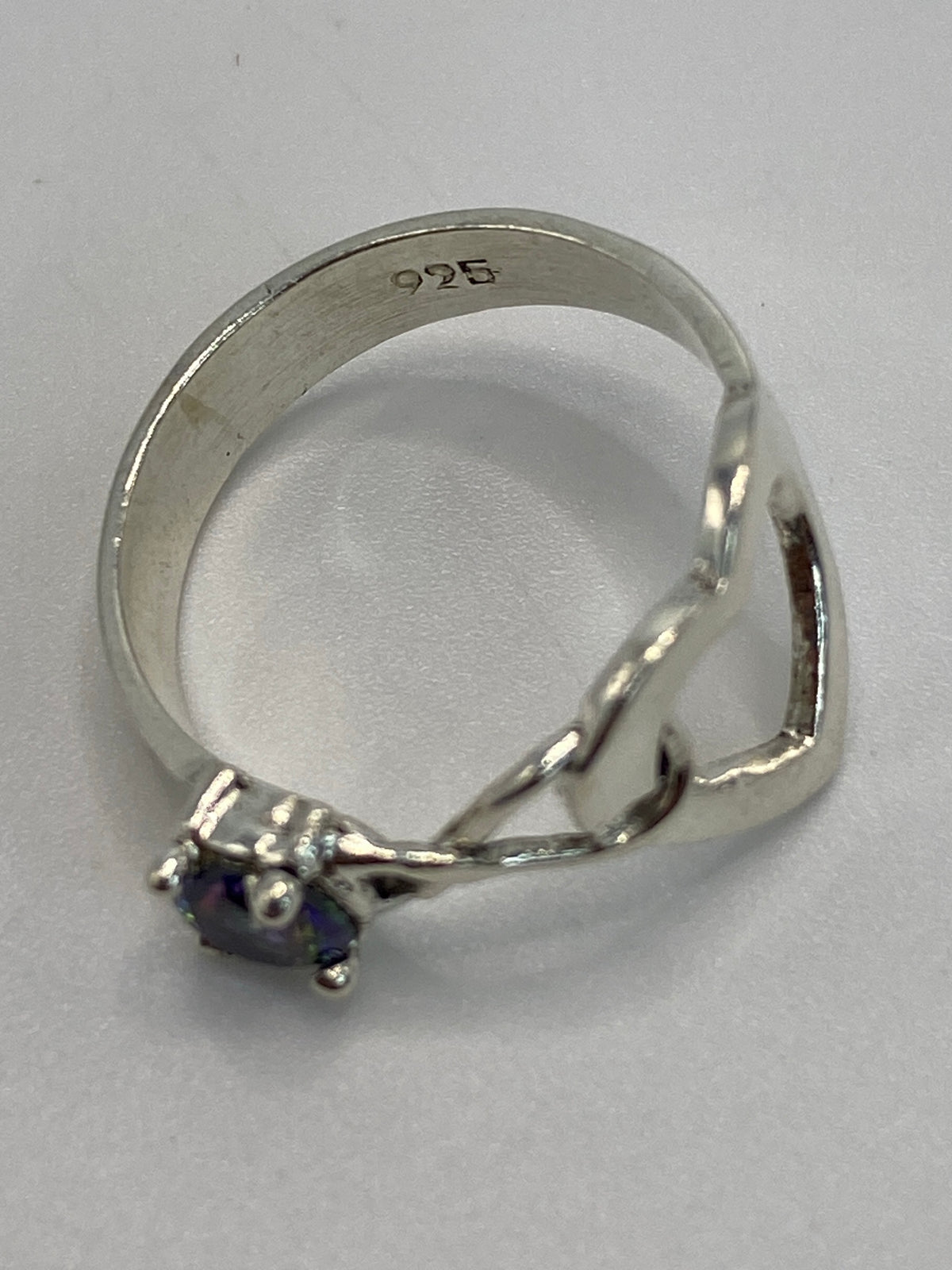 Anillo Solitario de Plata con Circonia Multicolor — Taxco 925 — foto 5