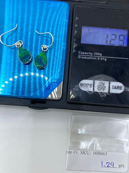 Aretes de Plata con Opalo de Fuego Verde — Taxco 925 — foto 6