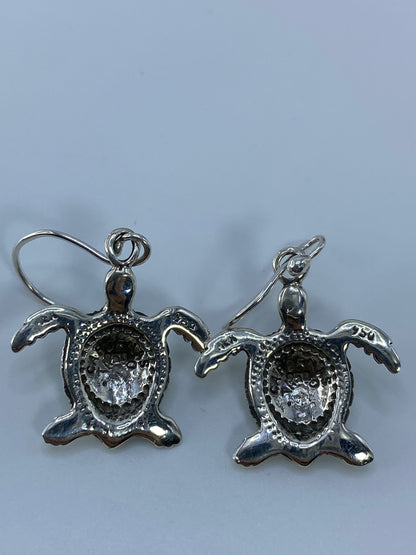 Aretes de Plata Tortuga Marina con Ópalo de Fuego — foto 5