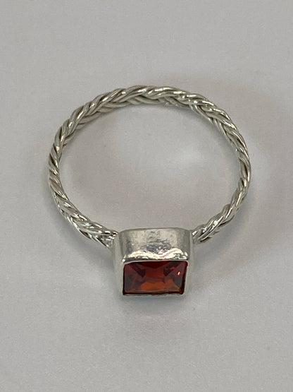 Anillo de Plata Circonia Roja — Taxco 925 — foto 5