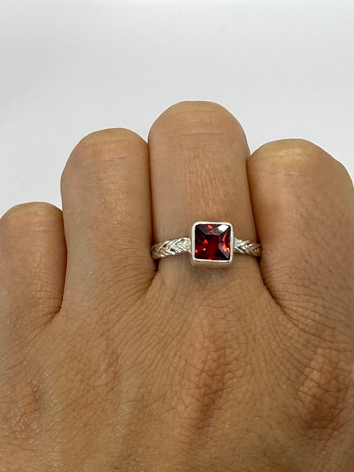 Anillo de Plata Circonia Roja — Taxco 925 — foto 6
