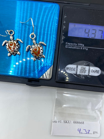 Aretes de Plata con Ópalo de Fuego Naranja — Taxco — foto 6