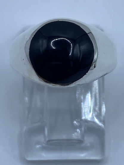 Anillo de plata 925 con ónix negro en talla 6, visto desde arriba