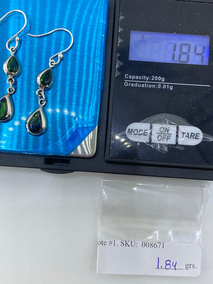 Aretes de Plata con Ópalo de Fuego Verde — Taxco 925 — foto 6