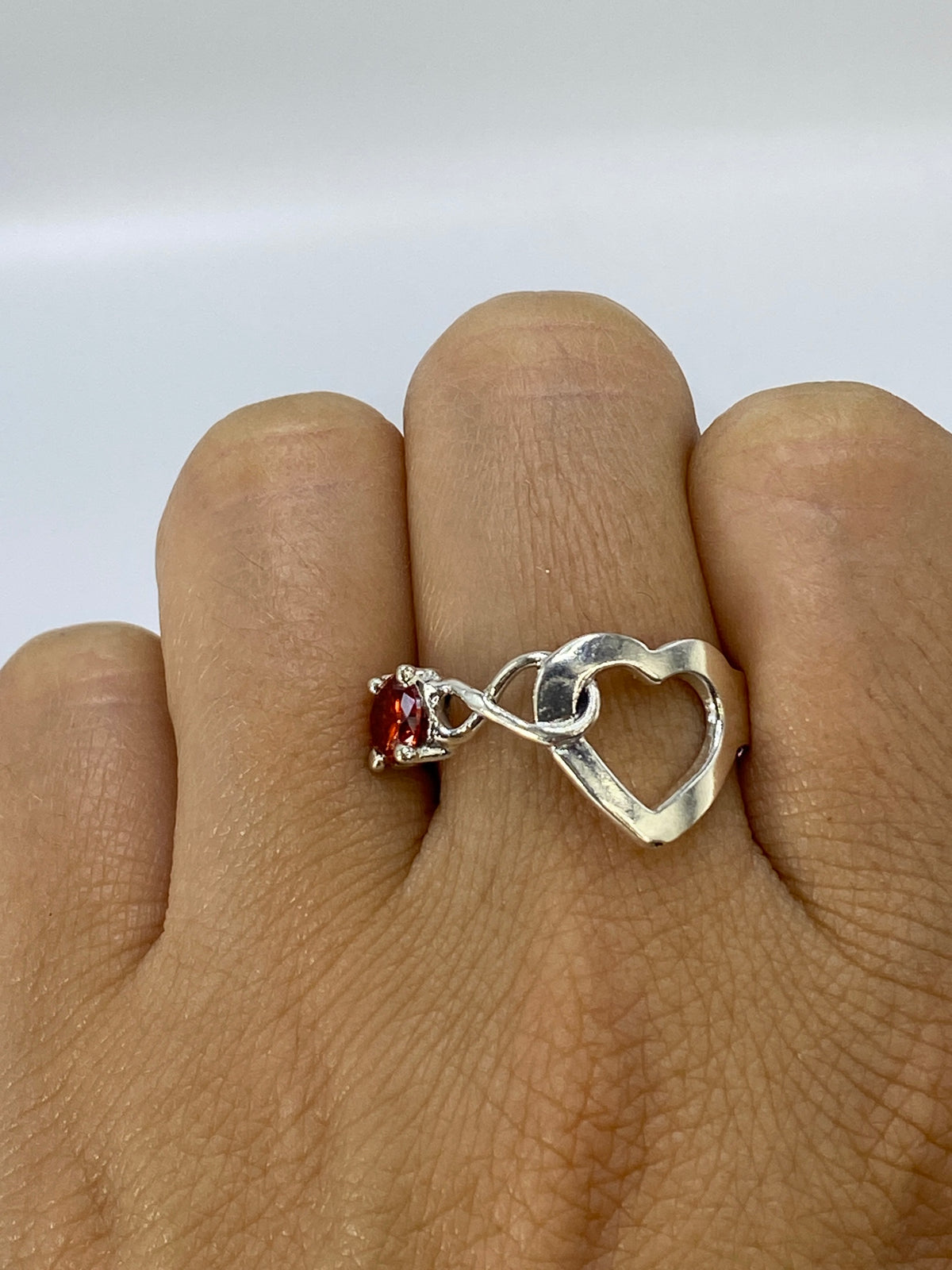 Anillo de Plata Calado con Circonia Roja — Taxco 925 — foto 6