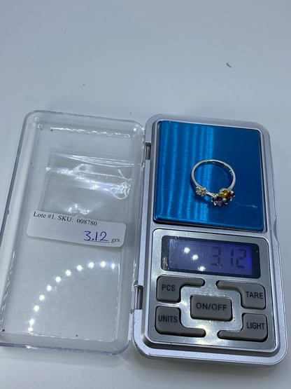 Anillo de Plata Floral Multicolor — Circonia Taxco 925 — foto 7