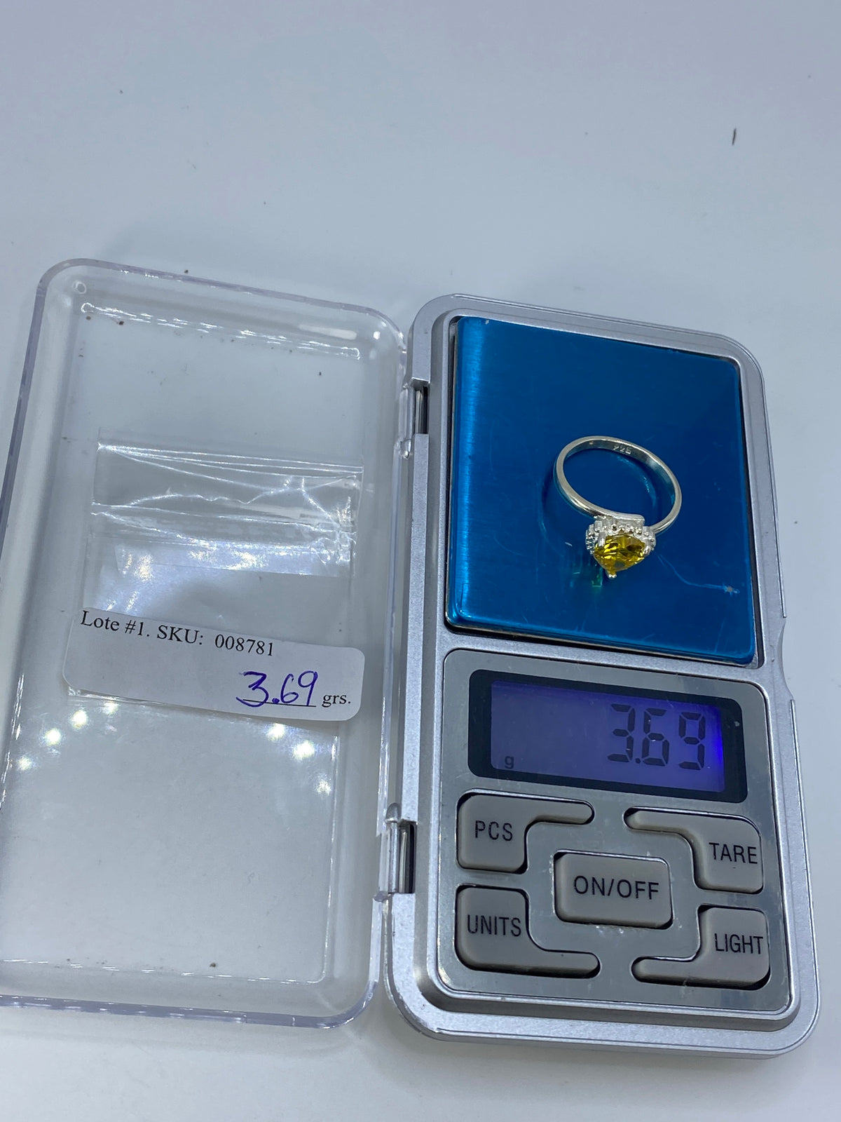 Anillo Solitario Circonia Amarillo Plata 925 — Taxco — foto 7