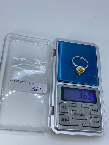 Anillo Solitario Circonia Amarillo Plata 925 — Taxco — foto 7