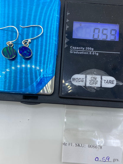 Aretes de Plata con Ópalo de Fuego Verde — Taxco — foto 6