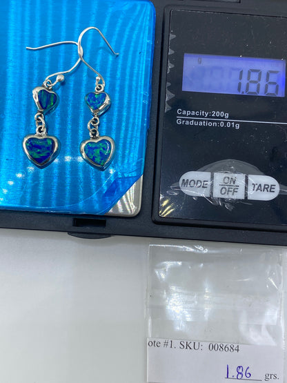 Aretes de Plata con Ópalo de Fuego Verde — Taxco 925 — foto 6