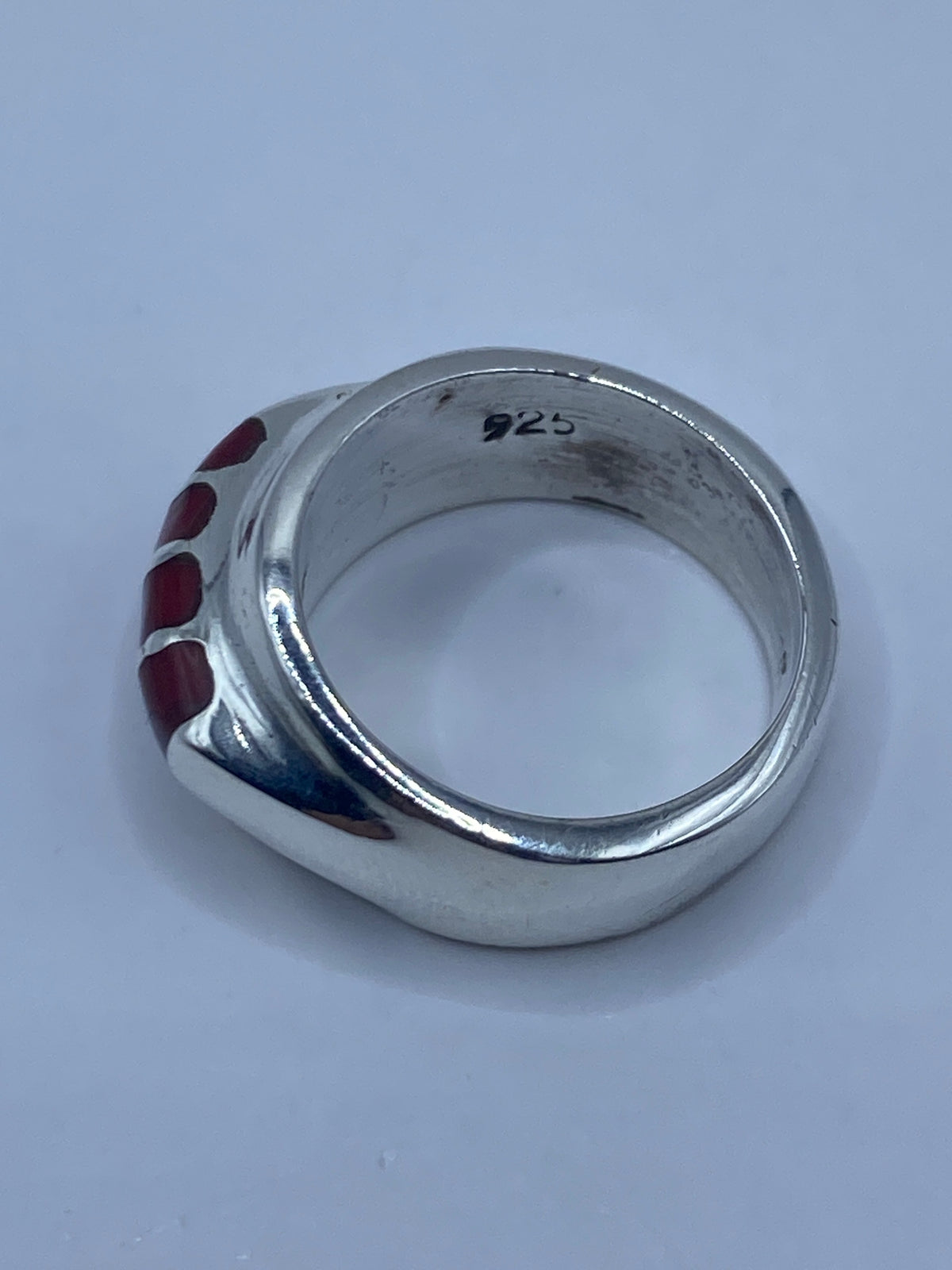 Anillo de Plata 925 con Coral Rojo — Taxco — foto 5