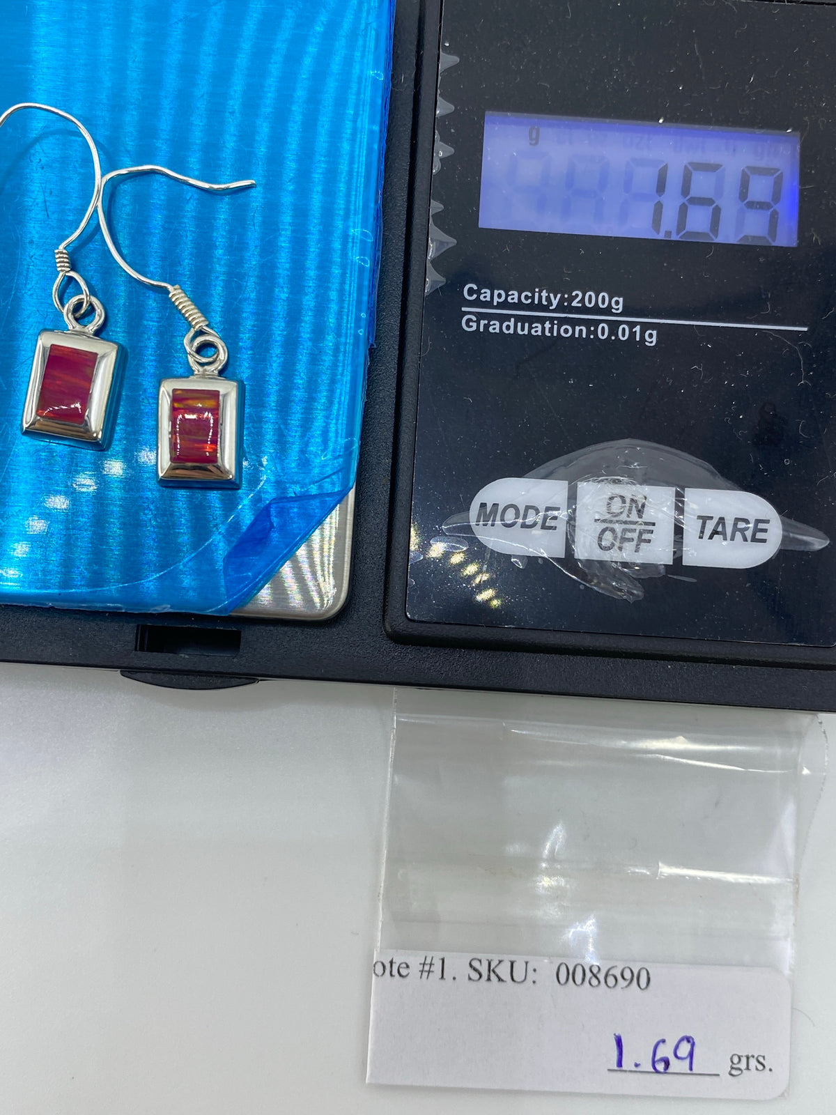 Aretes de Plata con Ópalo de Fuego Rosa — Taxco 925 — foto 6