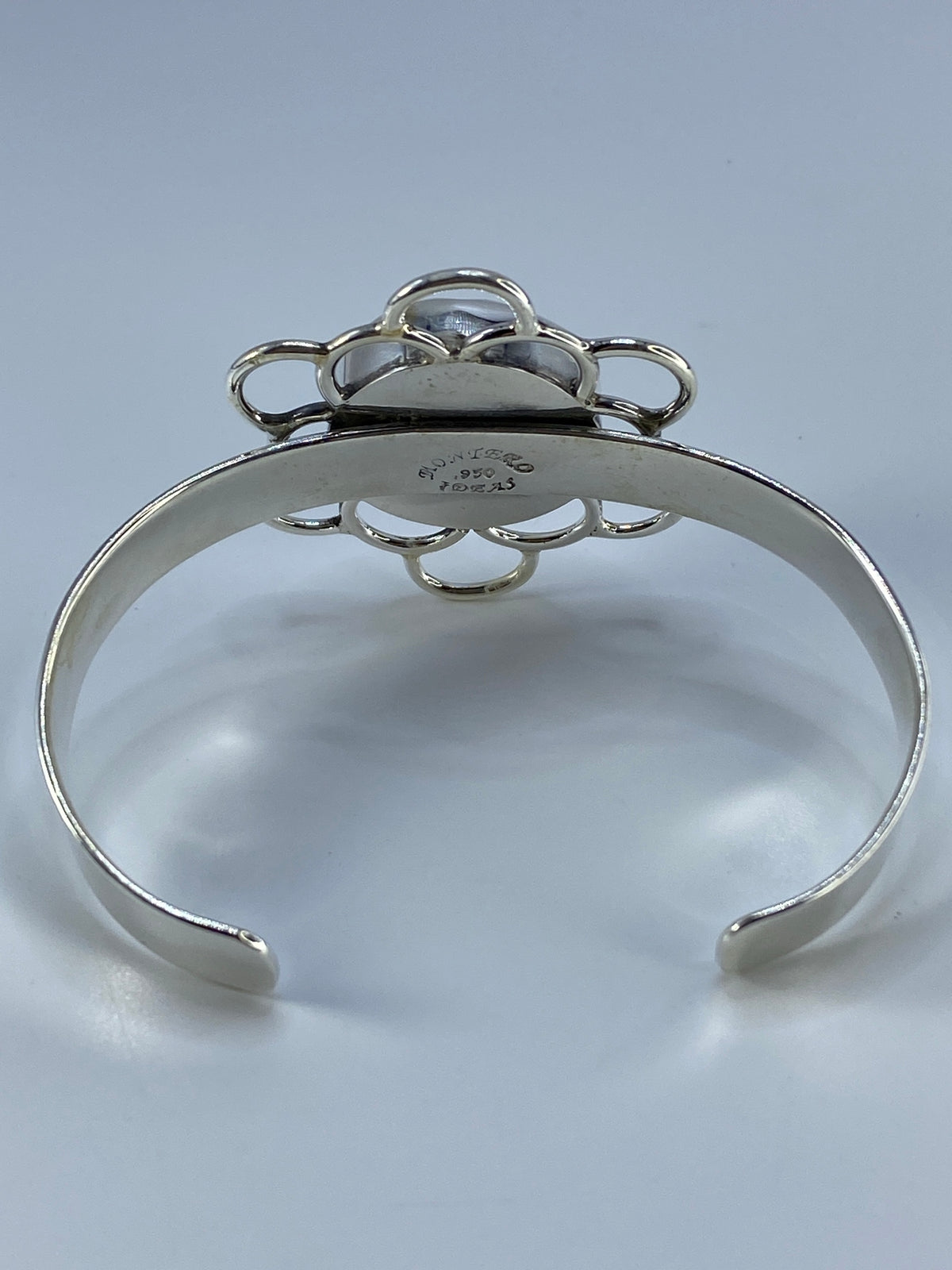 Brazalete de Plata Floral con Turquesa — Taxco 950 — foto 5