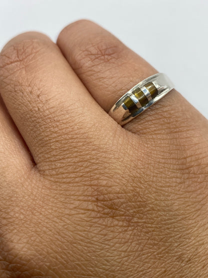 Anillo de Plata con Ojo de Tigre Café — Taxco 925 — foto 6