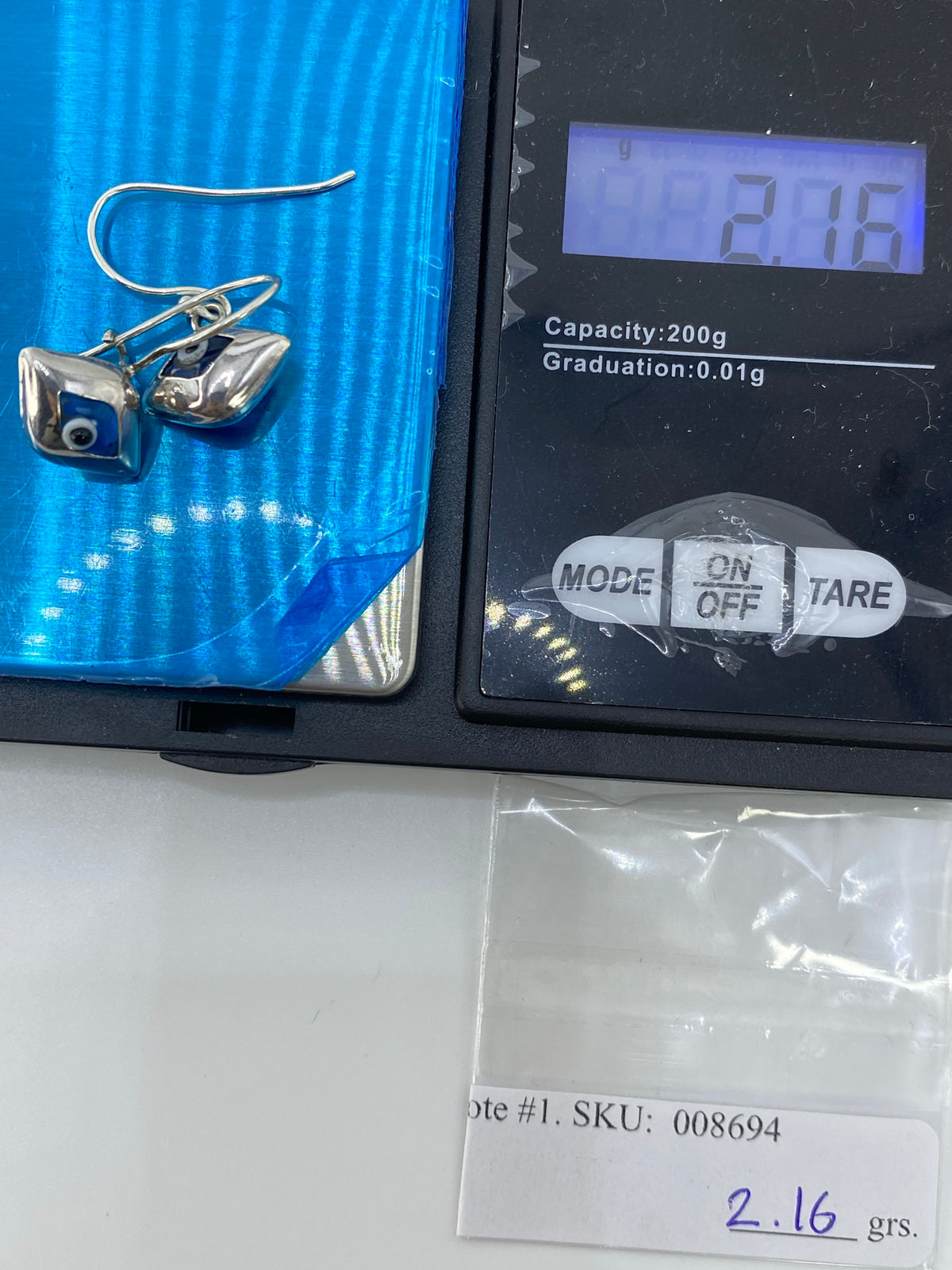 Aretes de Plata 925 con Piedra Azul Cielo — Taxco — foto 6