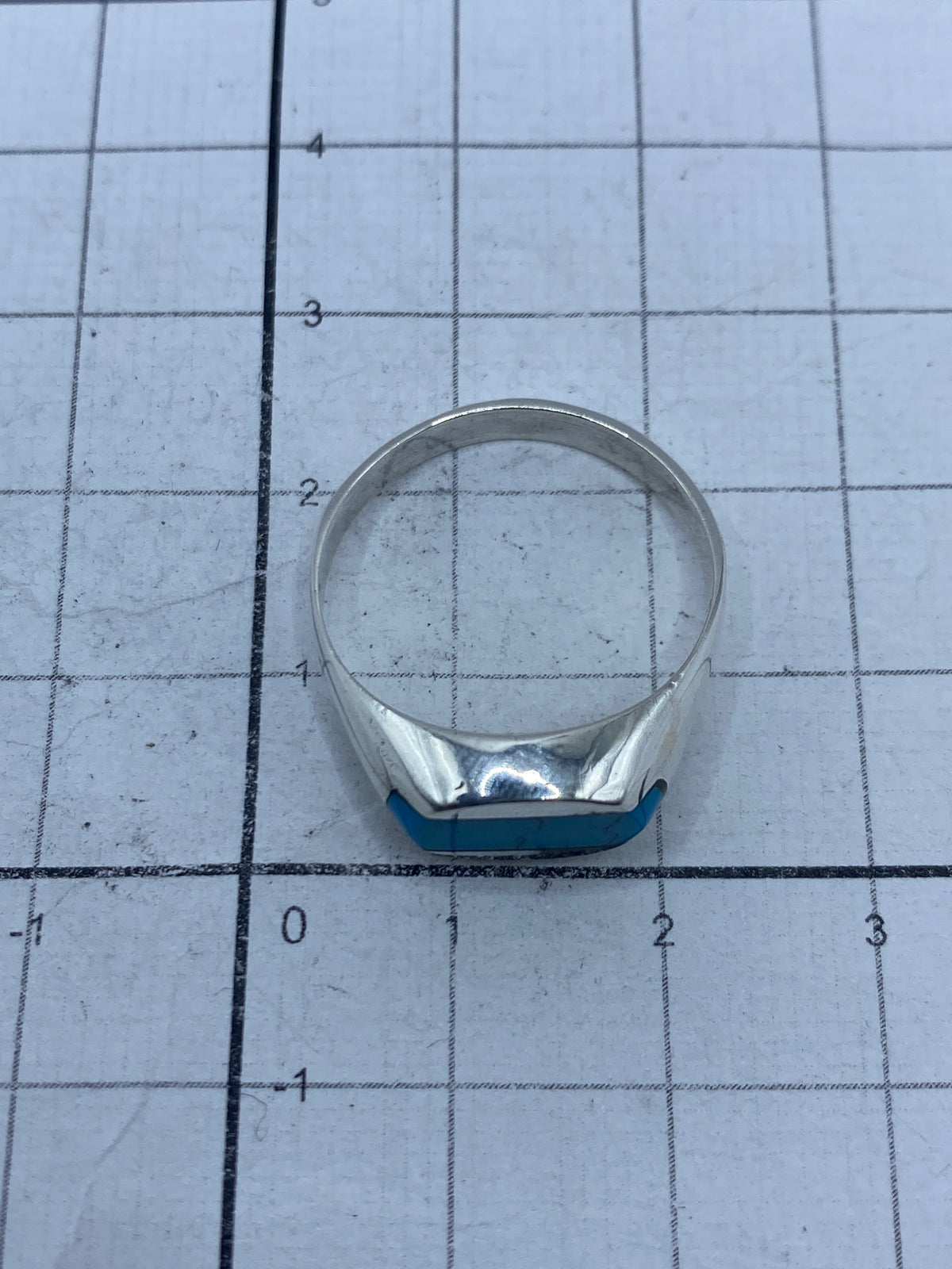 Anillo de turquesa plata 925 sobre fondo neutro mostrando el Quinto