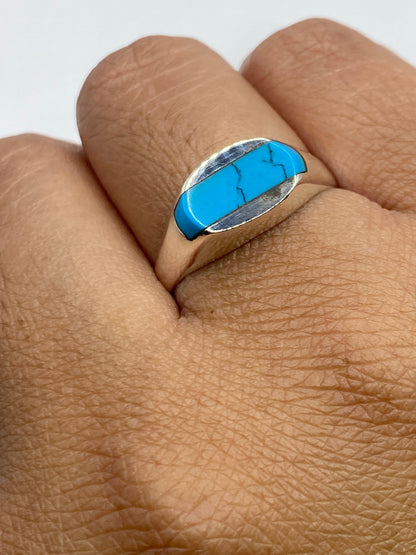 Anillo de Plata con Turquesa Azul Cielo — Taxco 925 — foto 6