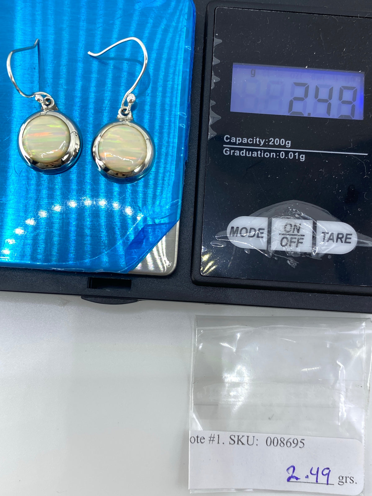 Aretes de Plata con Ópalo de Fuego — Taxco 925 — foto 6