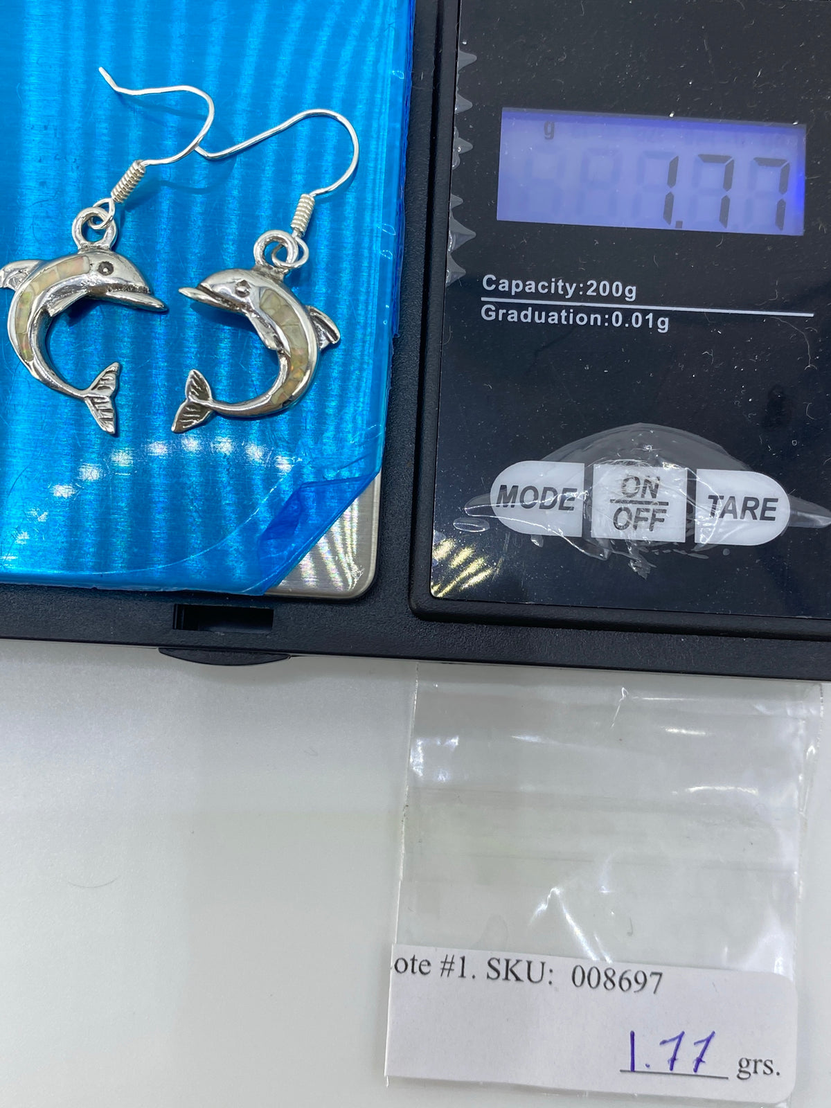 Aretes de Plata Delfín con Ópalo de Fuego — Taxco 950 — foto 6
