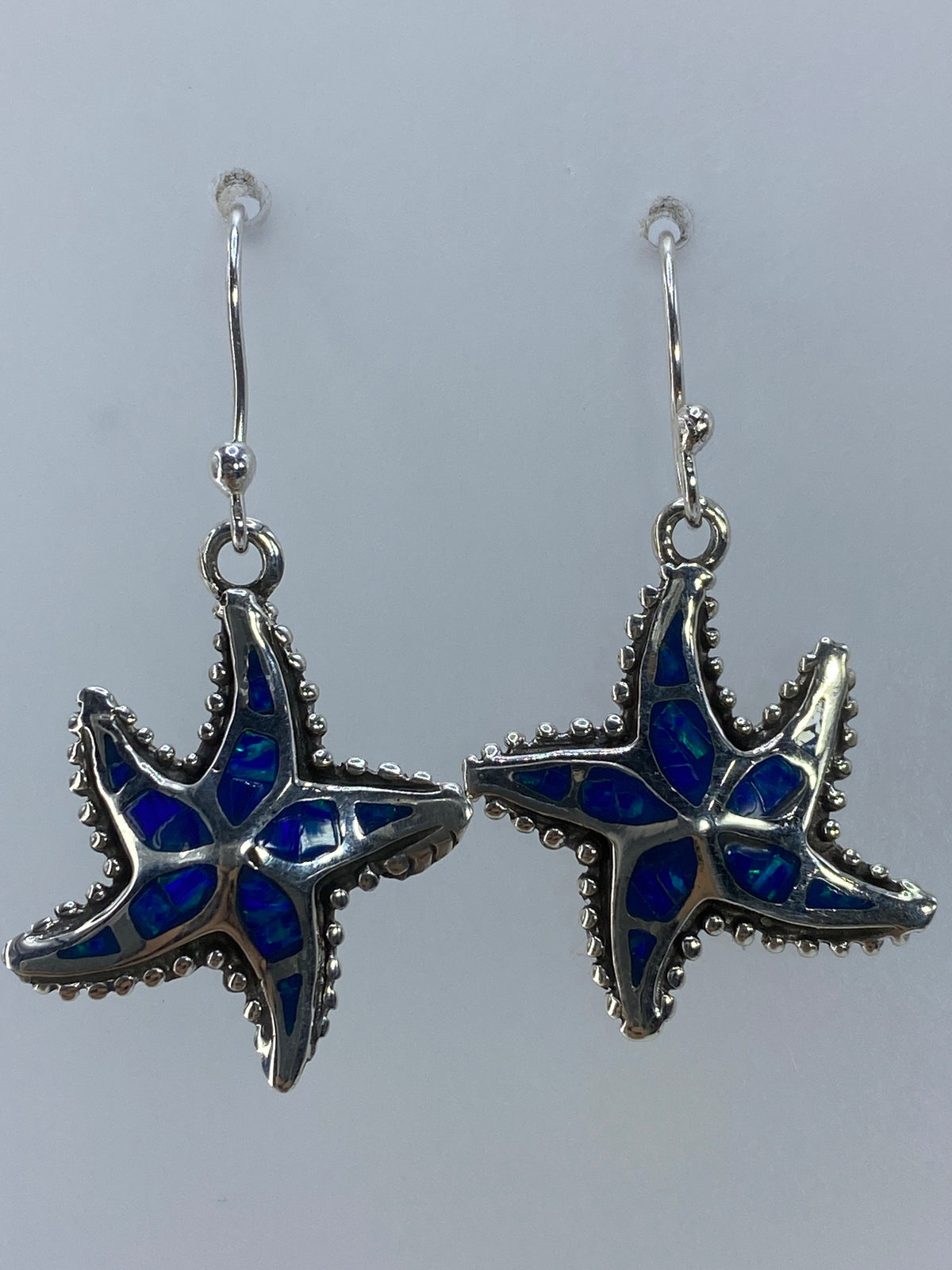 Par de aretes de plata 950 con ópalo de fuego verde limón, gancho francés