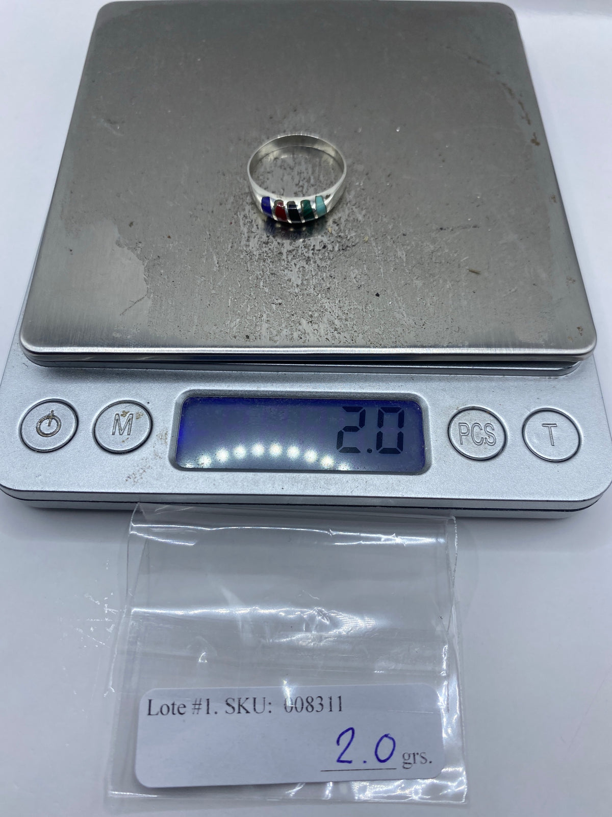 Anillo de Plata con Turquesa, Malaquita, Ónix y Coral — Taxco 925 — foto 7