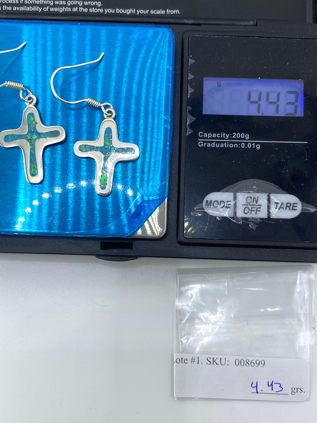 Aretes Plata 950 Ópalo de Fuego Verde Olivo — Taxco — foto 6