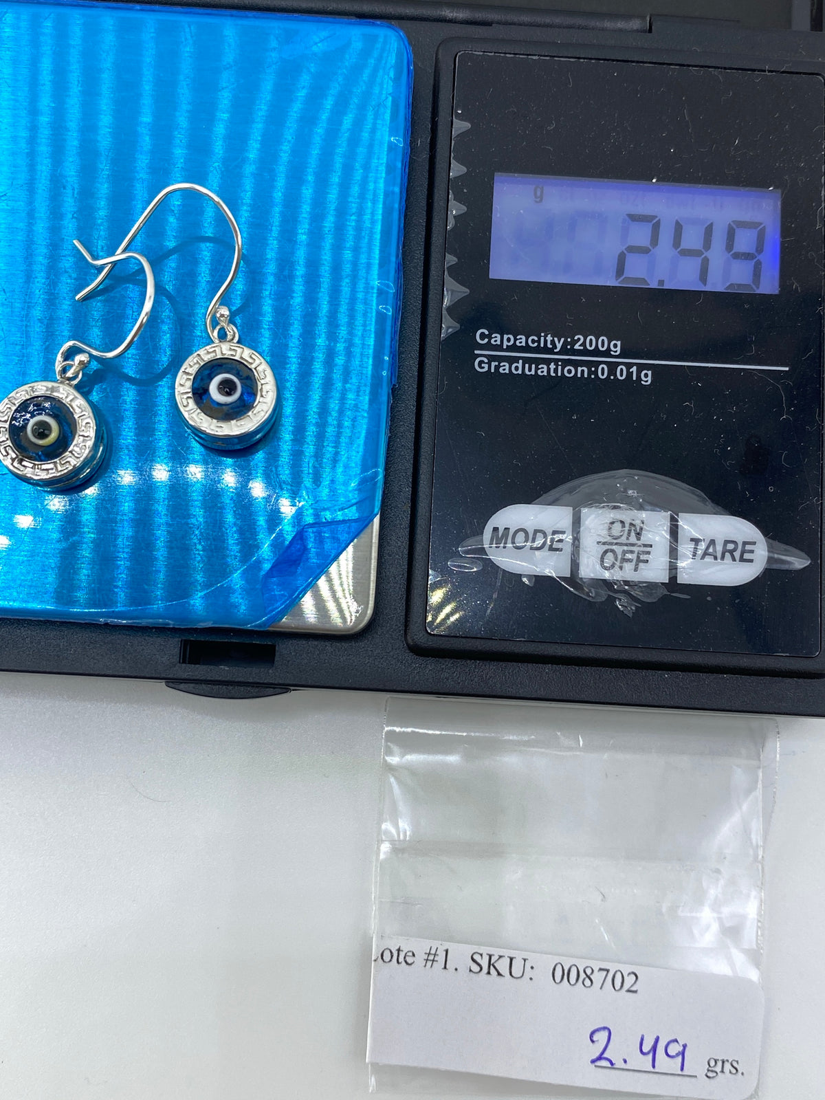 Aretes Plata 925 con Piedra Azul Cielo — Taxco — foto 6