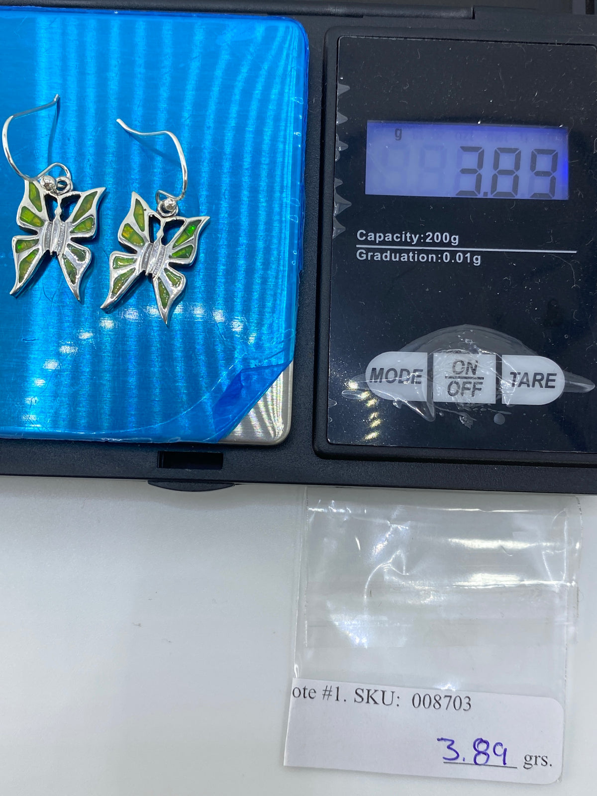 Aretes de Plata Ópalo de Fuego Verde Olivo — Taxco 950 — foto 6