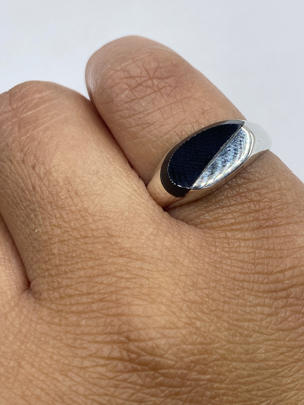 Anillo de Plata Onix Negra Minimalista — Taxco 925 — foto 6