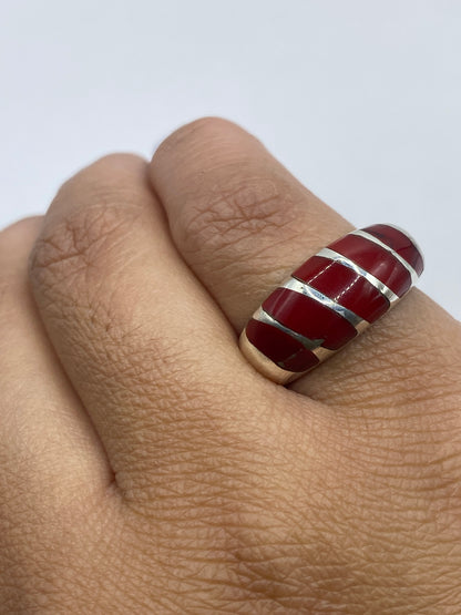 Anillo de Plata con Coral Rojo — Taxco 925 — foto 6
