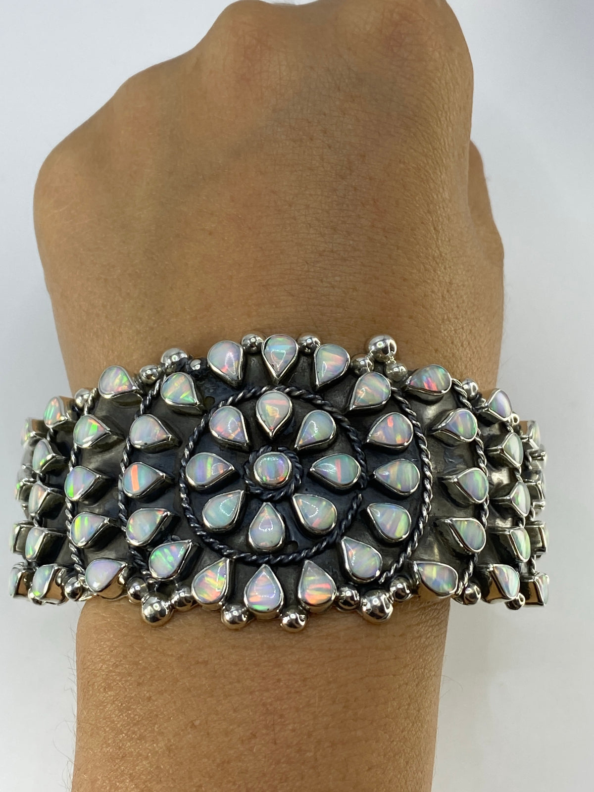 Brazalete de Plata Ópalo de Fuego — Taxco 950 — foto 6