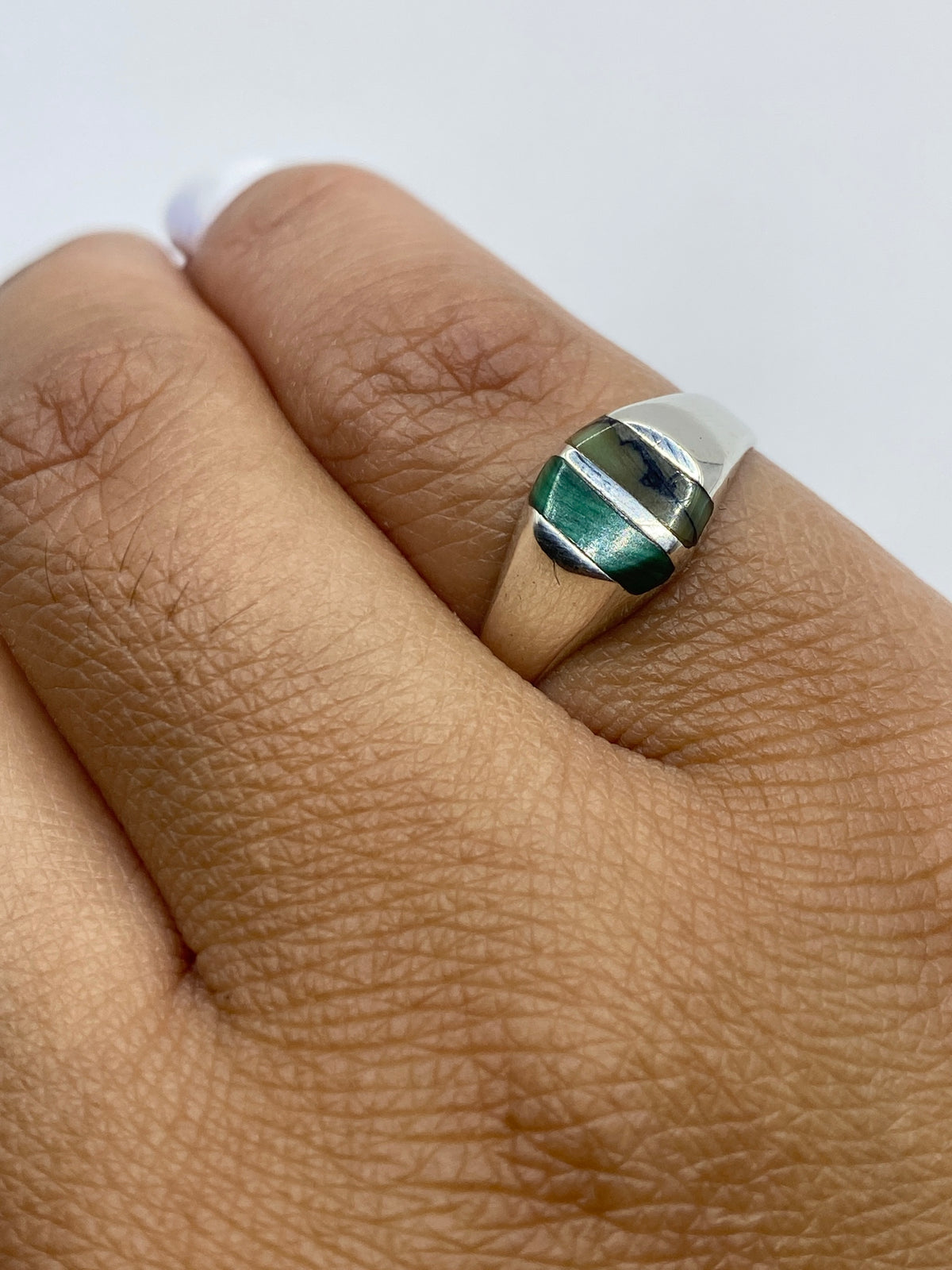 Anillo de Plata con Malaquita Verde — Taxco 925 — foto 6