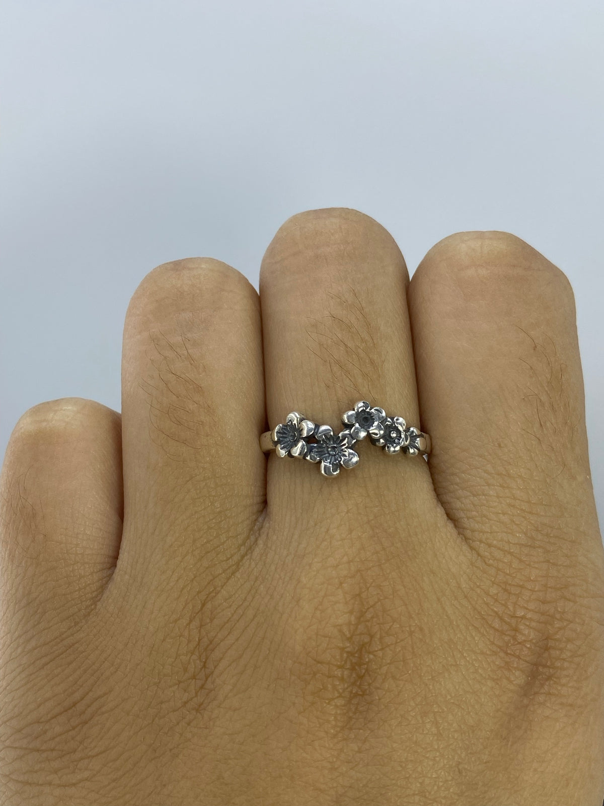 Anillo de Plata Repujado Flores — Taxco 925 — foto 6