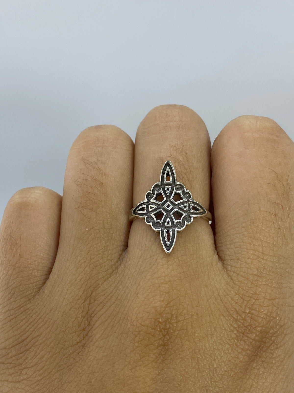 Anillo Nudo de Bruja Repujado Plata 925 — Taxco — foto 6