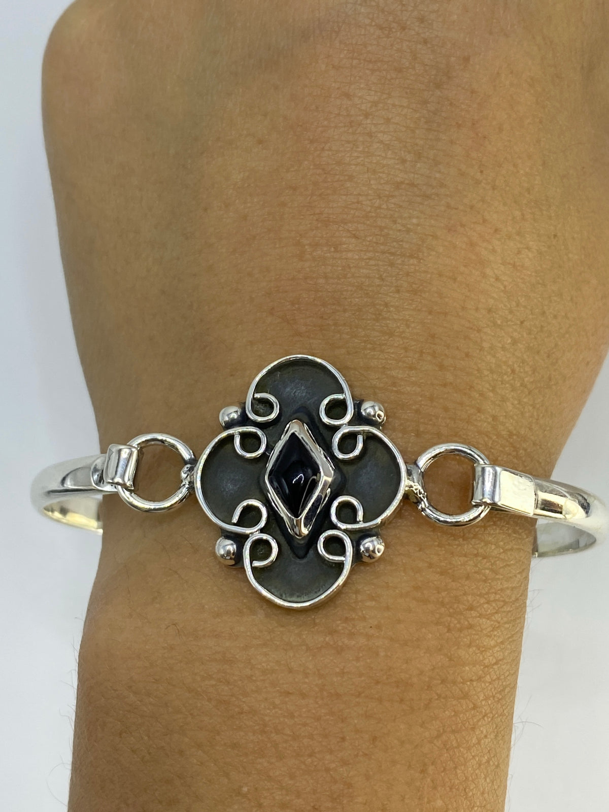 Brazalete de Plata con Ónix Negro — Taxco 925 — foto 6