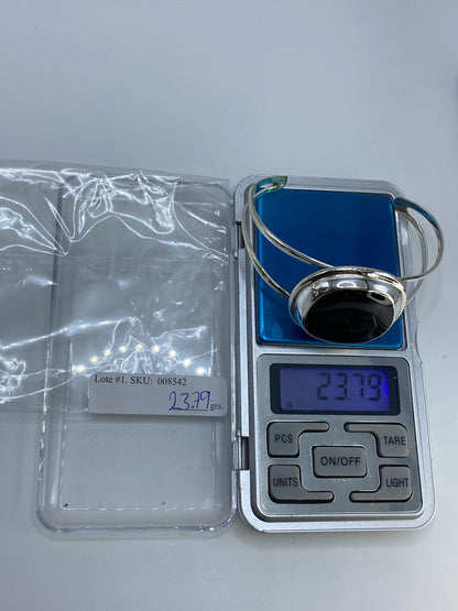 Brazalete Plata con Ónix Negro — Taxco 925 — foto 7