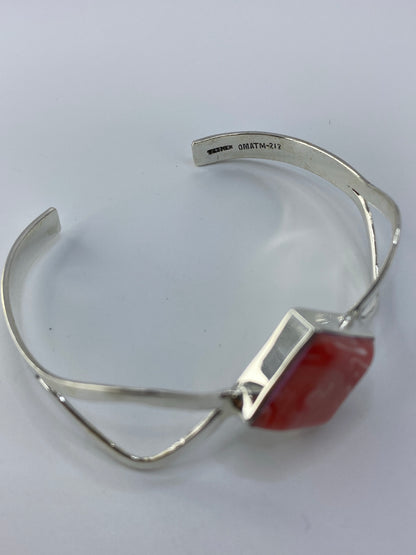 Brazalete Plata 925 con Coral Rosa — Taxco — foto 5